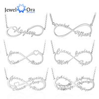 Wholesale JewelOra Sterling Silver Personalized Infinity Name Necklaces Women Custom Made Nameplate BFF Pendant Gifts for Mother