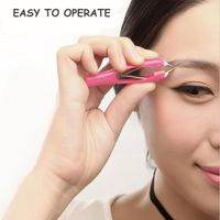 Wholesale Eyebrow Tools Stencils Spot Automatic Clip Retractable Tweezers Pliers Trimmer Trimming Plastic O1C9