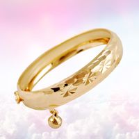 Wholesale Charm Bracelets PC Baby Hand Ring Stylish Imitation Gold Bracelet Delicate Full Moon Blessings Cool With Bell For Kids