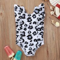 Wholesale 6styles Leopard fruit print kids swimsuit one piece summer beach baby girl Pineapple watermelon swimming clothes FFA4087 K2