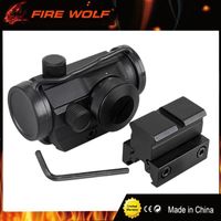 Wholesale Airsoft Red Hunting Green Dot Sight Scope Tactical Reflex W Dual High Low Profile Rail Mounts Hunting Riflescope