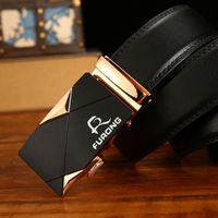 Wholesale Belts FURONG Business Man Luxury Fine Belt Men Genuine Leather Srtap Metal Automatic Buckle Big Size Split Male FR230