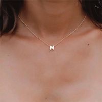 Wholesale Chokers Fashion Tiny Initial Necklace Gold Silver Color Cut Letters Single Name Choker For Women Pendant Jewelry Gift