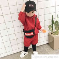 Wholesale Custom Own Brand Boys Spring Clothes Suit Western Style Korean Style New Baby Two Piece Suit Sports Baby Childrens Online Red Trendy Handsome Fashionabl