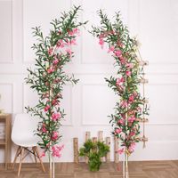 Wholesale Decorative Flowers Wreaths cm Artificial Leaf Olive Tree Branches Green Plants Silk Greenery For Wedding Arch Home Backdrop Decoration