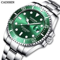 Wholesale Wristwatches CADISEN Men Watches Ceramic Bezel Automatic Mechanical Watch For Luxury m Waterproof Japan NH35 Movement Full Steel