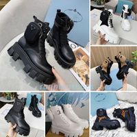 Wholesale 2021 with box Monolith leather boots shoes Rois booties Removable nylon pouch grils thick sole derby zipper Mini bag knee high boot gear chunky he