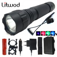 Wholesale Tactical Lights Red Green Purple Blue White XM L T6 Led Torch Camping Hunting Outdoor Activity Lamp Flashlights Torches