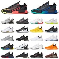 Wholesale Pharrell Williams x NMD Human Race Sports Original R1 V2 Running Shoes for Men Women Black Speckled White Aqua Tones Japan Extra Eye Mens Womens Sneakers Trainers