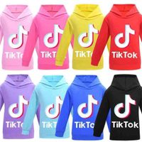Wholesale 2021 Spring TikTok Letters Printed Kids Hoodies T shirt Casual Fashion Boys Girls Hooded Sweater Tops Clothes cm gG34KHEM