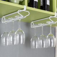 Wholesale Kitchen Storage Organization Wrought Iron Wine Glass Holder Household Upside down Goblet Punch free Hanging Cup Tools