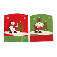 Wholesale Cushion Decorative Pillow Chair Back Cover Christmas Santa Claus And Snowman Pattern Seat Slipcover