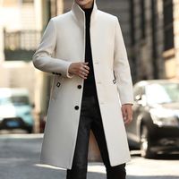 Wholesale Men s Trench Coats Winter Elegant White Long Mens Cloak Black Overcoats Gentleman Slim Steampunk Grey Vintage Jackets