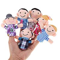 Wholesale 6pcs Family Set Mini Plush Baby Toy Boys Girls Finger Puppets Educational Story Hand Puppet Cloth Doll Toys