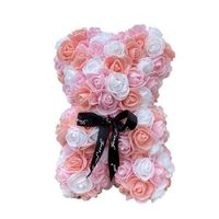 Wholesale Decorative Flowers Wreaths Lovely Teddy Bear Artificial Rose Flower PE Send Girlfriend Mother s Day Child Birthday Toy Gift Box Christmas
