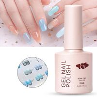 Wholesale Nail Gel ml Semi Cured Glue Remove Easily Longwear Blue Glitter Jelly UV For Spring