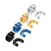 Wholesale Mens Hip Hop Earrings L Stainless Steel Round Earring Fashion Eardrop Simple Jewelry Gold Blue Black mm mm Hoop Huggie