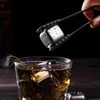 Wholesale 304 Stainless Steel Ice Cube Reusable Chilling Stones for Whiskey Wine Keep Your Drink Metal Ice Whiskey Red Wine Cooling T2I51764