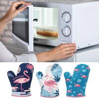Wholesale Oven Mitts PC Flamingo Printed Cotton Glove Microwave Baking Insulated Mitten Designed For Light Duty Use