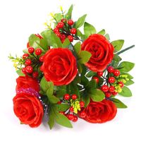 Wholesale Decorative Flowers Wreaths Rose Artificial Fruits Wedding Decoration Fake For Garden Living Room Table Home Decor