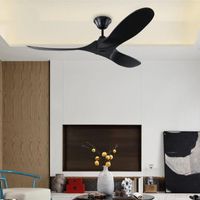 Wholesale Ceiling Fans Black Solid Wooden Led DC Fan With Remote Control Light For Home Ventilador De Techo
