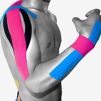 Wholesale 2 CM M Sports Tape Kinesiology Cotton Elastic Adhesive Muscle Bandage Care Physio Strain Support Elbow Knee Pads