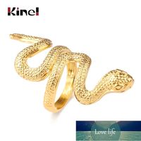 Wholesale Kinel Fashion Snake Rings For Women Gold Color Black Heavy Metals Punk Rock Ring Vintage Animal Jewelry Factory price expert design Quality Latest Style
