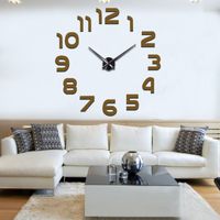 Wholesale Large Wall Clock d Mirror Sticker Unique Big Number Watch Diy Decor Art Decal Home Modern Decoration