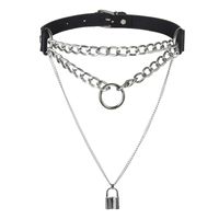 Wholesale Egirl Choker Collar Lock Gothic Necklace Punk Goth Jewelry Harajuku Style Black Chocker Emo Grunge Aesthetic Accessories