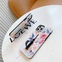 Wholesale mobile phone cases Colorful flowers pull type bracket with invisible ring for iPhone pro promax X XS Max Plus