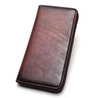 Wholesale Wallets Handmade Leather Wallet Ladies Clutches Long Women Genuine Card Holder Cell Phone Pocket Purse