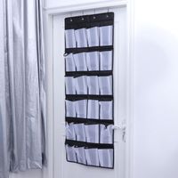 Wholesale Clothing Wardrobe Storage Pockets Over The Door Shoe Organizer Non woven Fabrics Bag Hanging Mesh Pouch Black And White