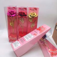 Wholesale Party Tanabata Valentine s Day Decoration Color Roses Starry Sky Glowing Gold Foil Rose Gift Box For Women