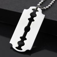 Wholesale 1pcs Stainless Steel Razor Blades Pendant Necklaces Men Male Shaver Shape Necklace Geometric Wife Gift