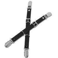 Wholesale Belts Pair PU Black Leather Elastic Leg Garter Belt Strap Sexy Harness Thigh High Stockings Metal Clips Suspender Straps