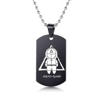 Wholesale Korean Tv Series Squid Game Pendant Necklace Army Brand Stainless Steel Custom Dog Tag for Men Popular Jewelry
