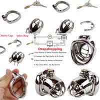 Wholesale Nxy Cockrings Male Chastity Device Stainless Steel Anti Off Version Short Paragraph Penis Lock Restraint Sex Ring for Men Cock Cage
