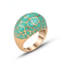 Wholesale Wedding Rings Luxury Golden Green Drip Oil Women s Elegant Geometric Daily Wear For Women Cocktail Jewelry