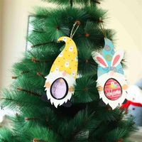 Wholesale Easter Wooden Gnome Hanging Ornaments Spring Party Wood Elf with Hanging Ropes Home Tree Decoration RRB13151