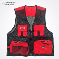 Wholesale ZOZOWANG speing autumn photography vest men summer mesh multi pocket vest men army green high quality new v neck Y6mi