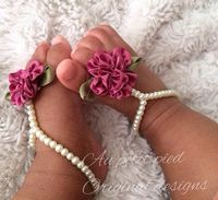 Wholesale Girls Hair Accessories Baby Anklet Pearl Flower Diamond Newborn Foot Accessory Infant Ankles Bracelet Princess B7327