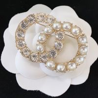 Wholesale Luxury Designer Brooches Round Diamond Pearl Brooch with stamp High Quality Top Party Gift L C18 Lan_Jewelry2