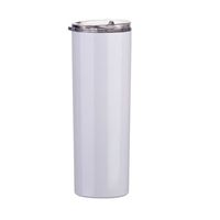 Wholesale 20OZ white blank sublimation tumbler powder coated vacuum insulated straight mug DIY tall cups with lid Z2