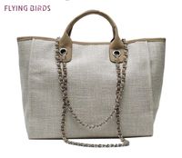 Wholesale Evening Bags FLYING BIRDS Women Tote Bag Fashion Canvas Large Handbag Chains Shoulder Ladies Big Messenger Shopping