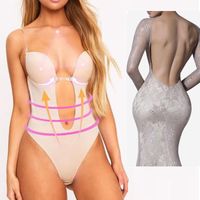 Wholesale Women s Shapers Deep V Backless Bodysuit Shaper Bra Seamless U Plunge Cup Invisible Push Up Convertible Body For Wedding