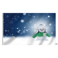 Wholesale Custom Cute Snow Baby x150cm Flag D Polyester Fabric Posters x5ft Popular Home Decor Banners LLD12599