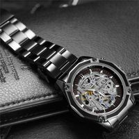 Wholesale 2021 style Automatic Mechanical women Wristwatch Military Sport Male Clock Top Brand Luxury Stainless Steel Skeleton Man Watch LJ201124 Wristwatches