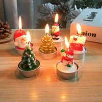 Wholesale 3Pcs Set Christmas Candles Santa House Snowman Xmas Tree Paraffin Wedding Party Festival Decoration Decor Light