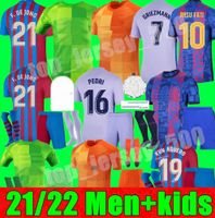Wholesale New top FATI Camisetas de football soccer jersey MEMPHIS PEDRI Kun Aguero GRIEZMANN F DE JONG DEST kits shirt adult kit men kids sets third