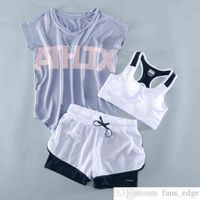 Wholesale Internet Celebrity Thin Summer Yoga Clothes Sports Suit WoMens Man Gym Slim Look Running Loose Quick Drying Top Spring and Autumn Sexy